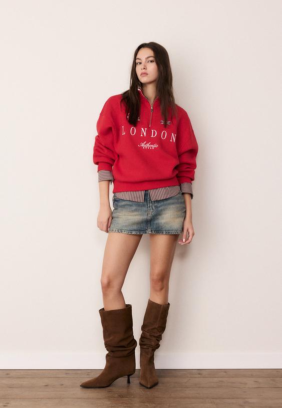 sudadera cremallera bordados