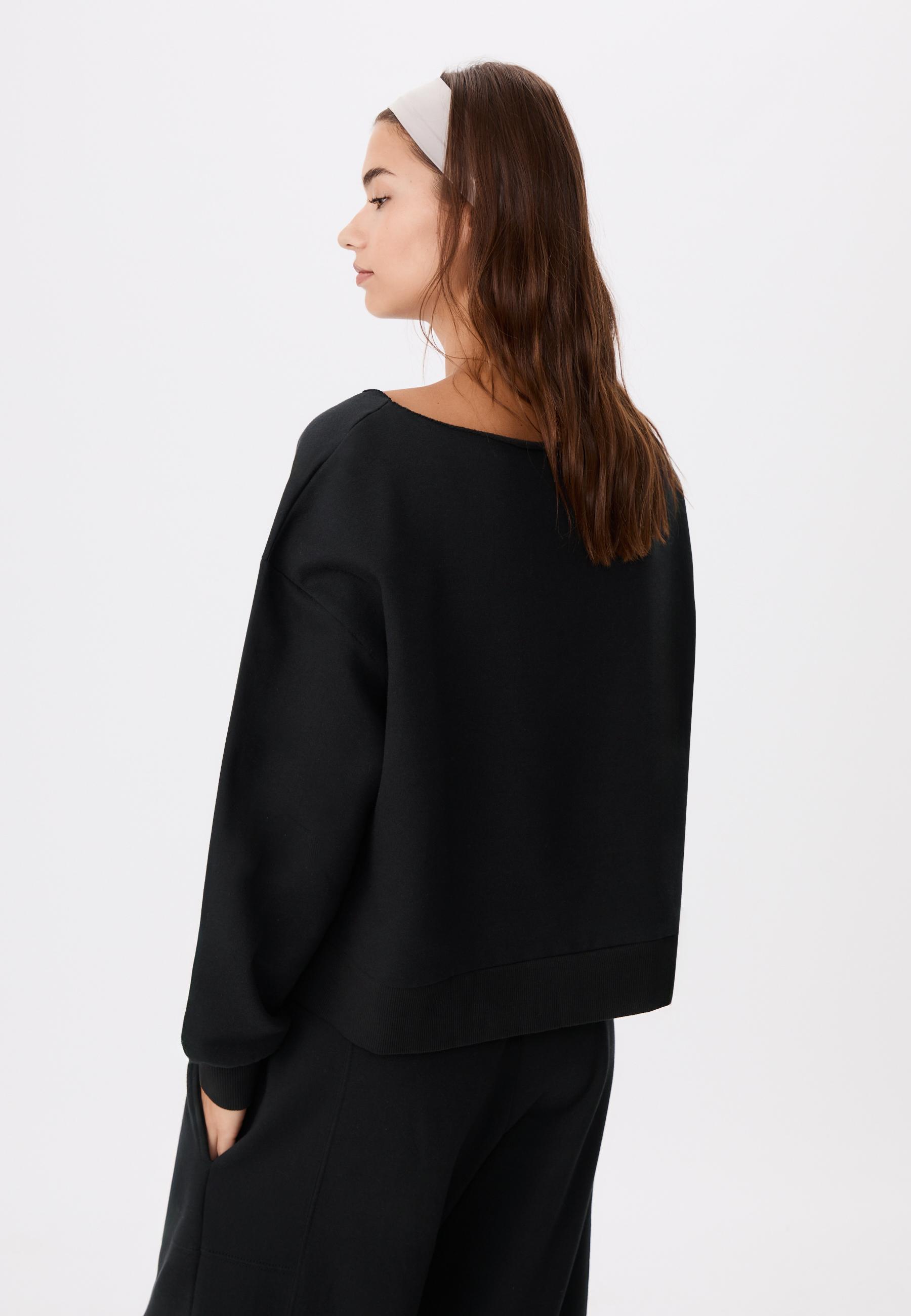 Basic off-the-shoulder sweatshirt — Black
