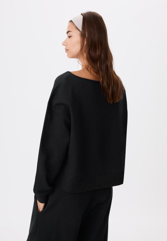 basic omuz dekolteli sweatshirt