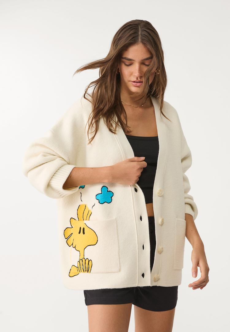 chaqueta oversize punto snoopy