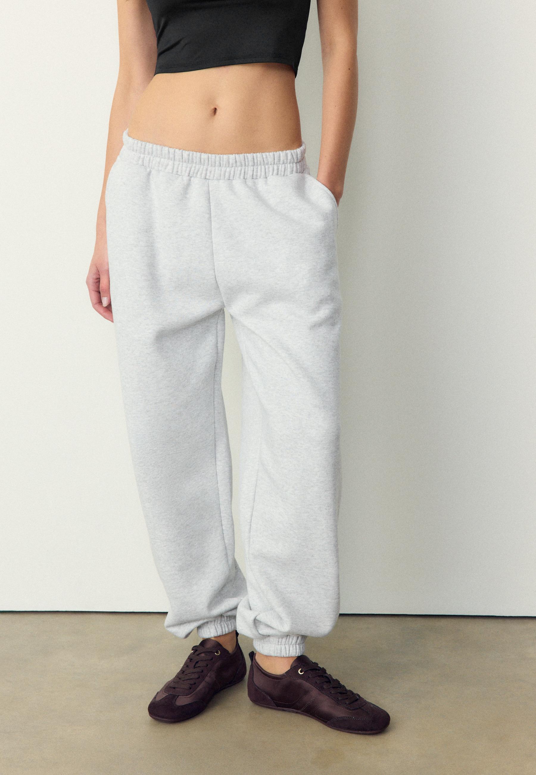Boyfriend jogger trousers — Grey melange