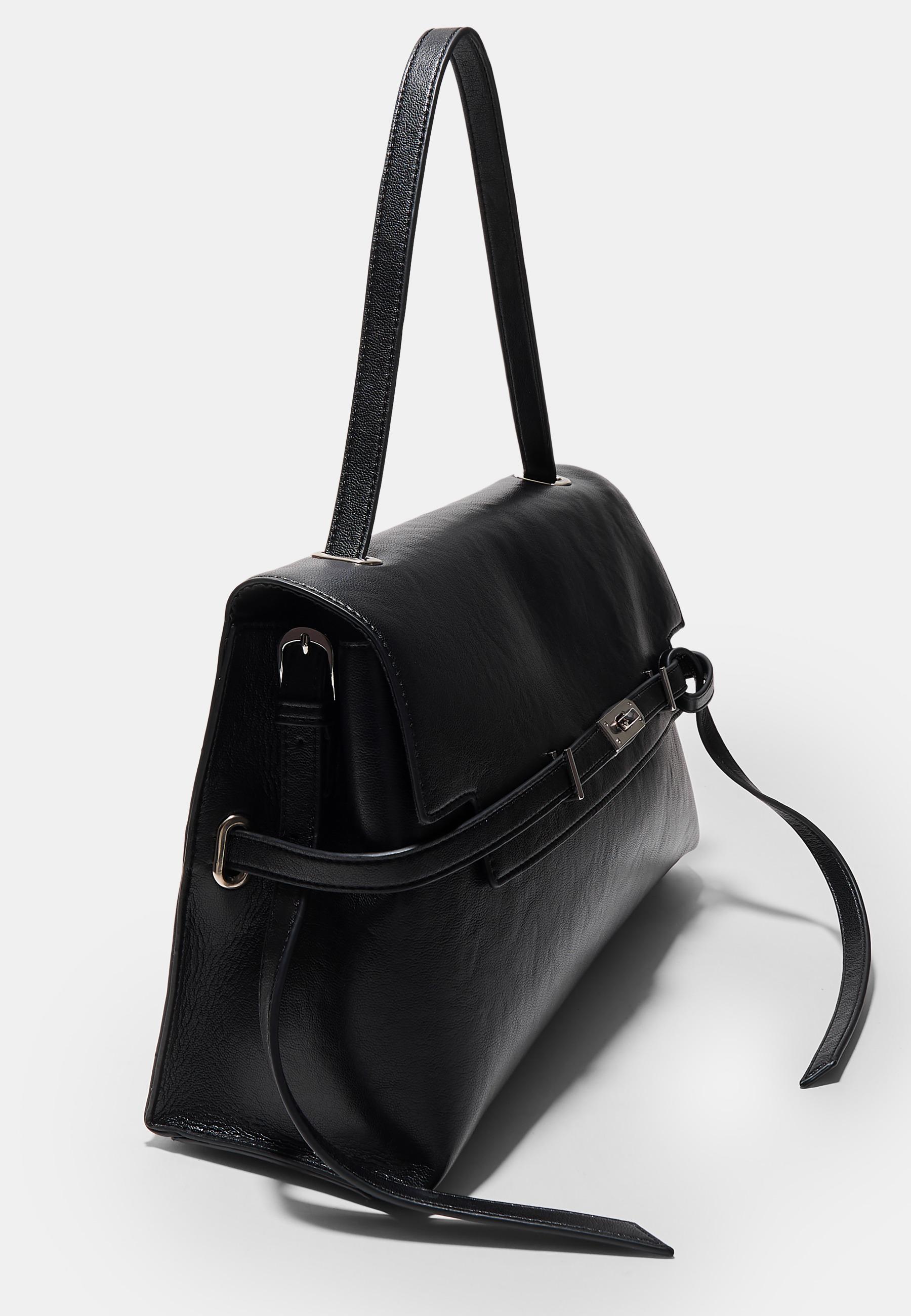 Lady's shoulder bag with metal clasp - Women's fashion