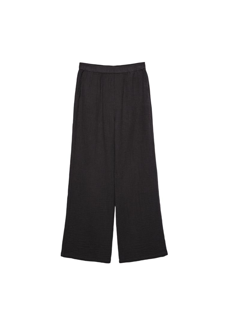 Dökümlü ve beli lastikli pantolon_7