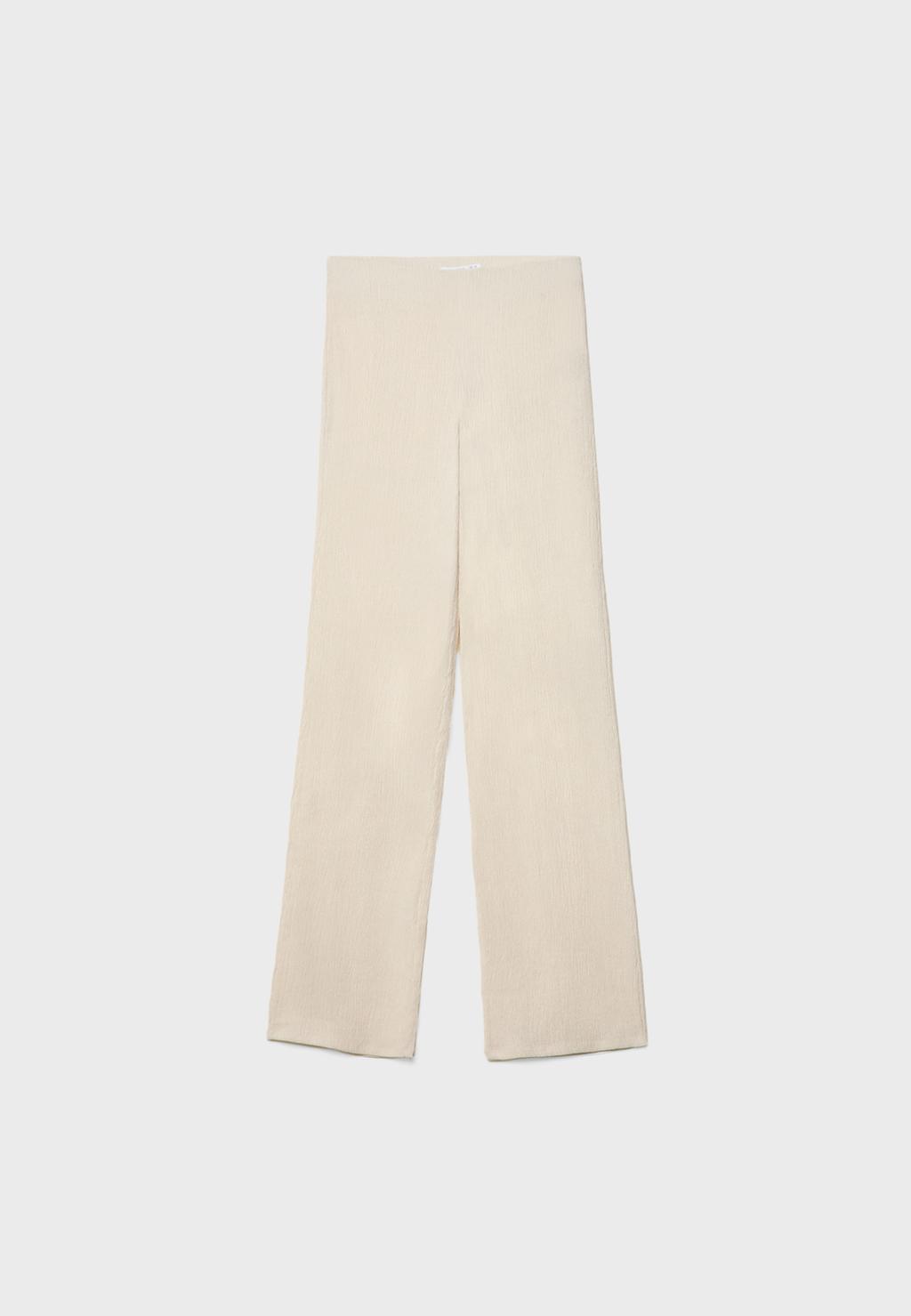 Pantalón flare efecto arrugado