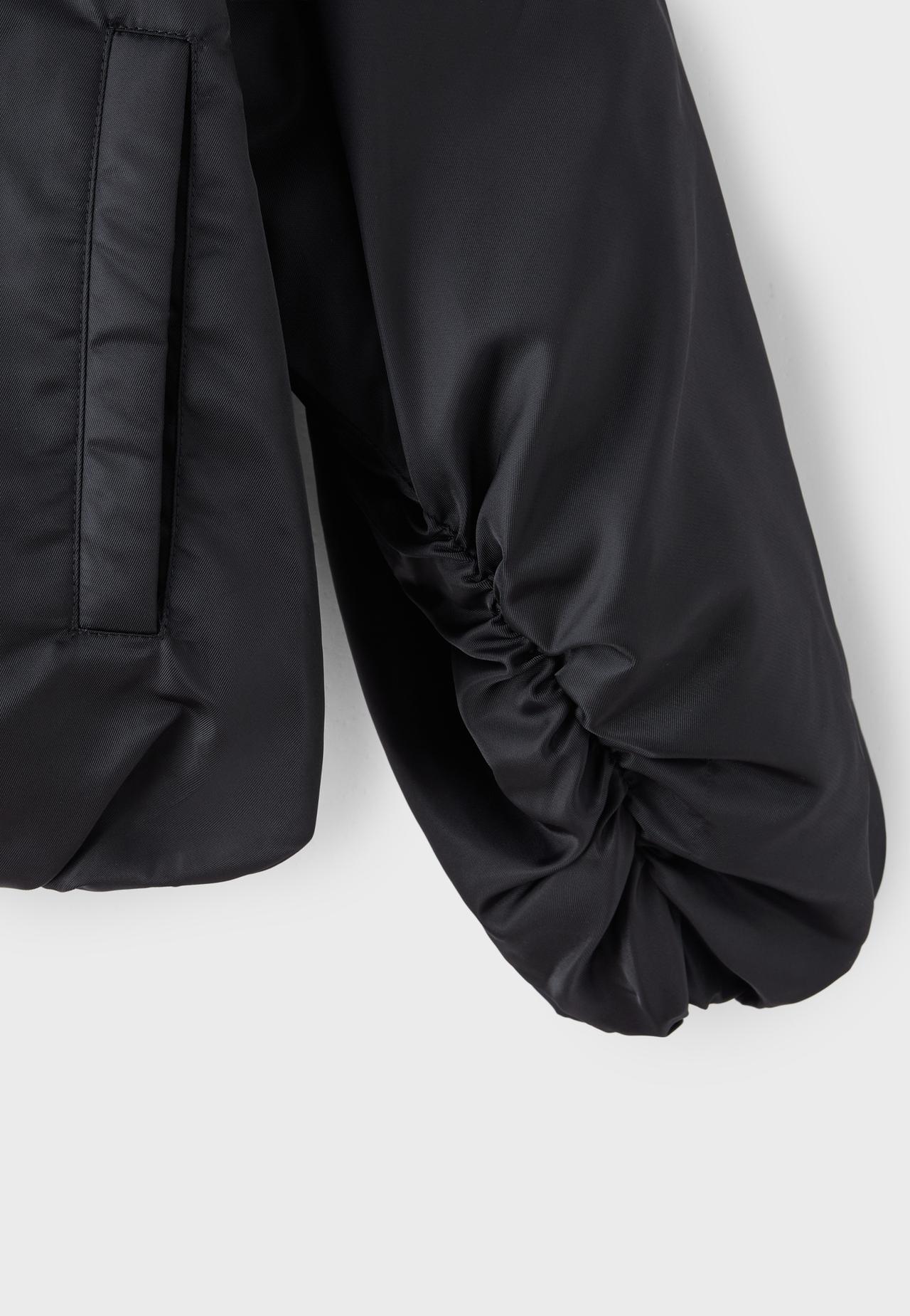 Faux fur lapel bomber jacket — Black