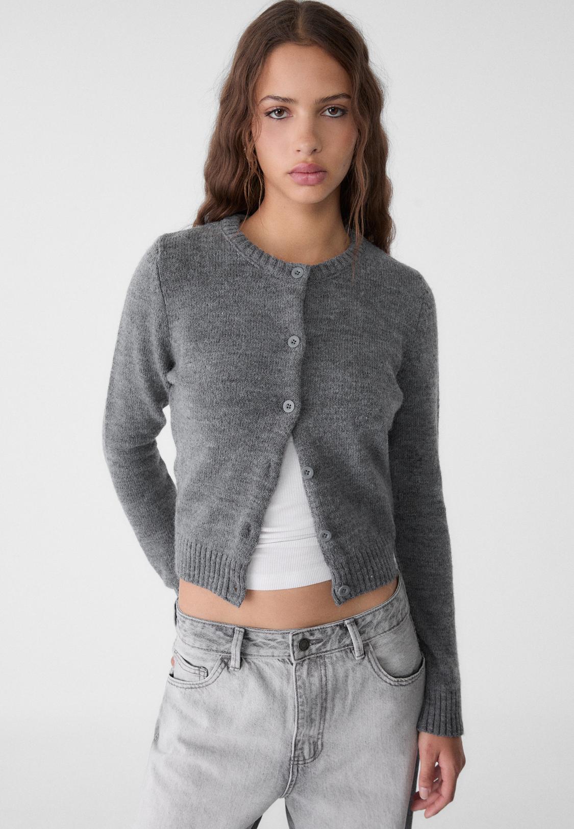 Chaqueta Punto Stradivarius Chaqueta Botones Punto Calado - Main Image