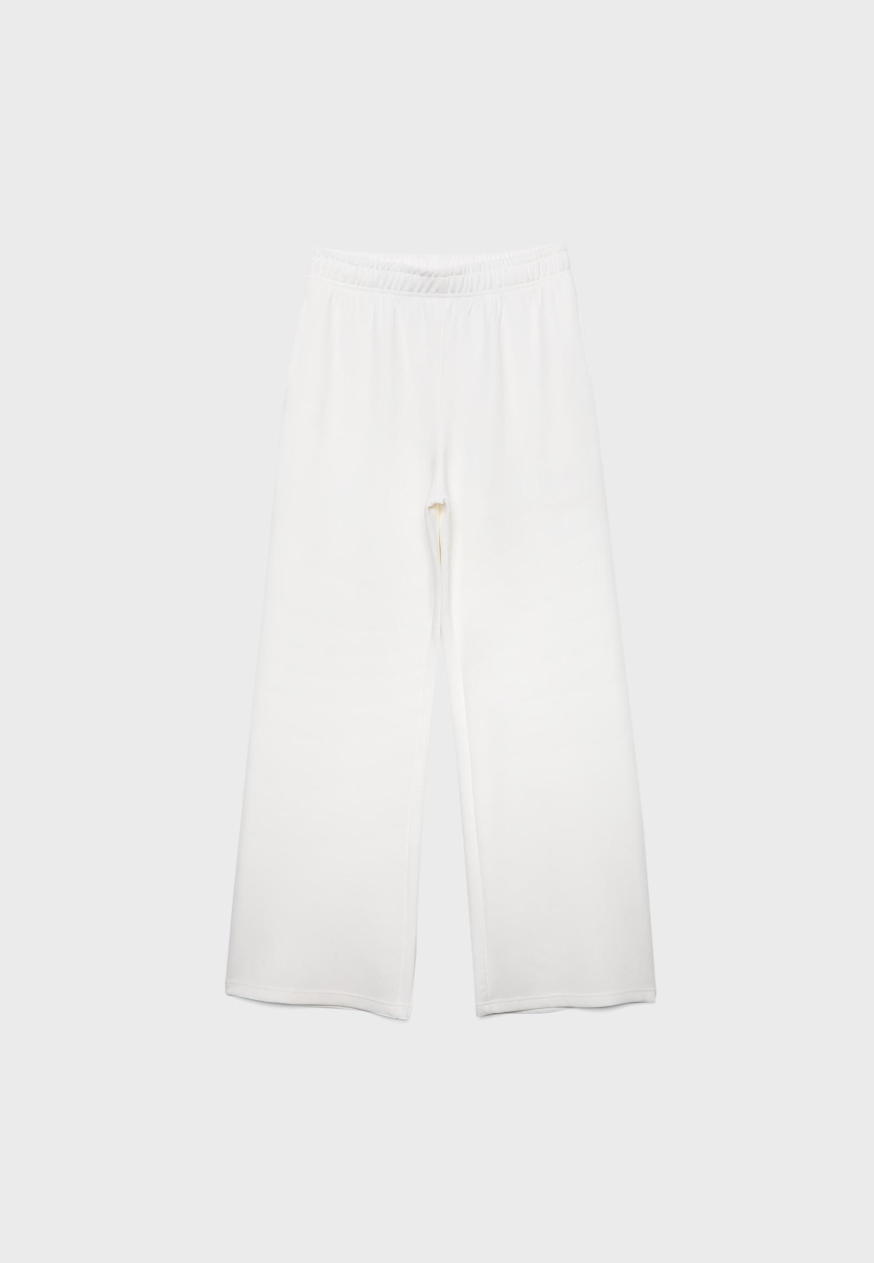 Wide-leg jogger trousers — Ecru