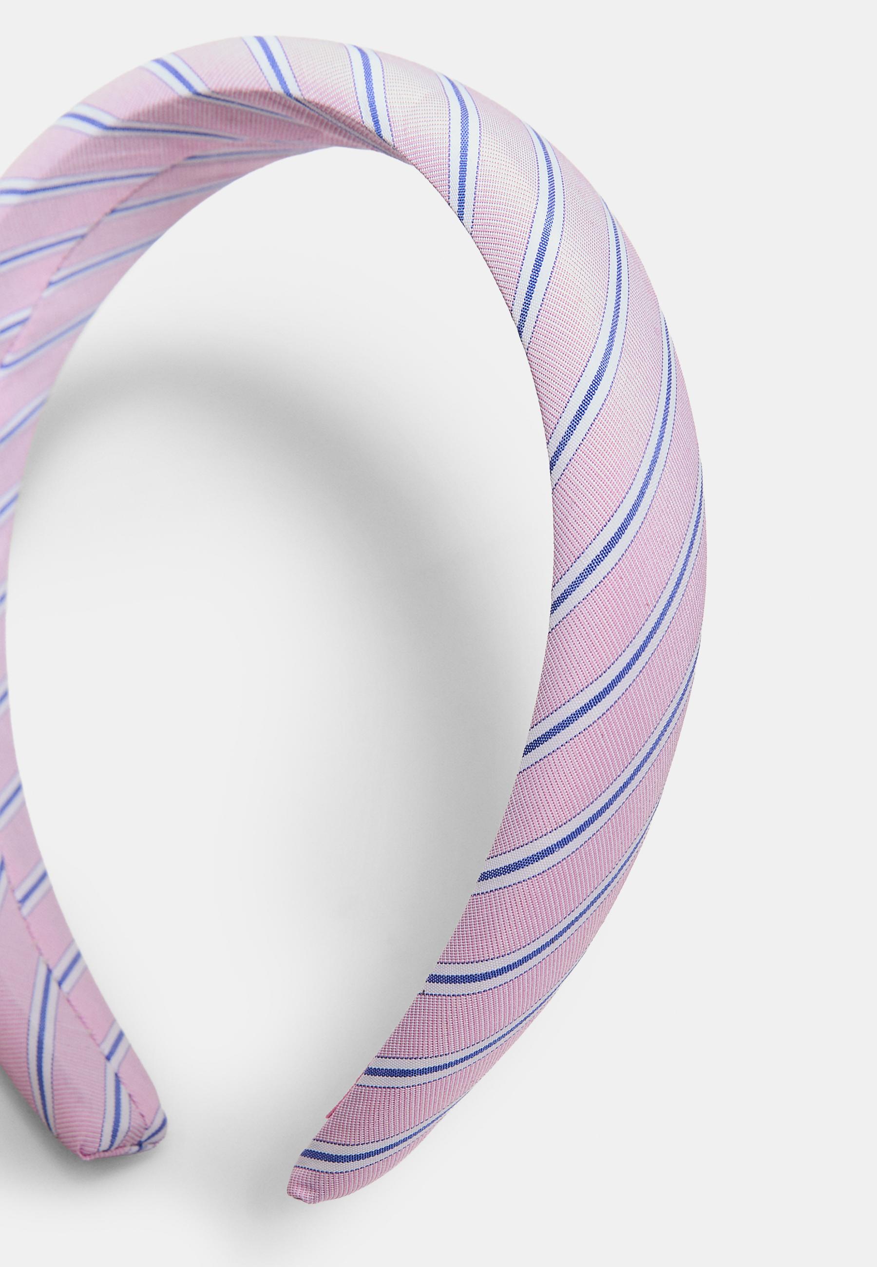 Rigid striped headband — Pastel pink