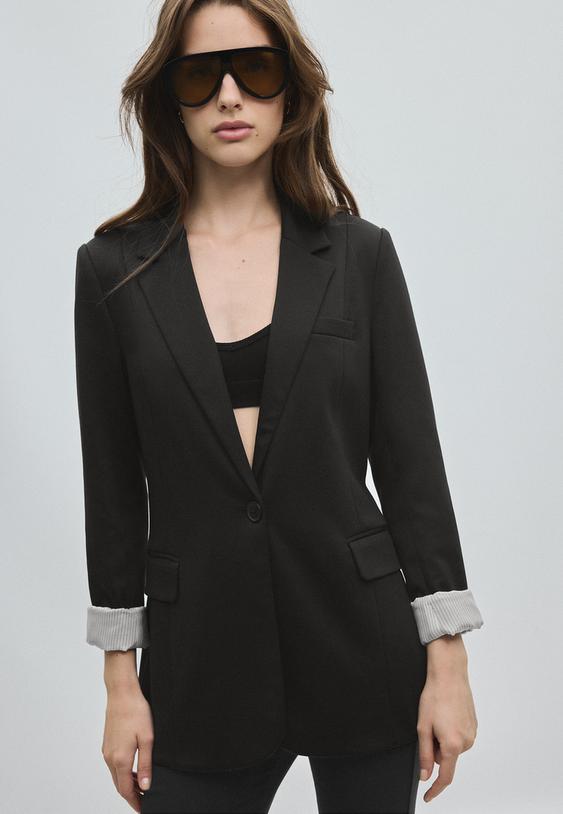 Basic triko blazer ceket