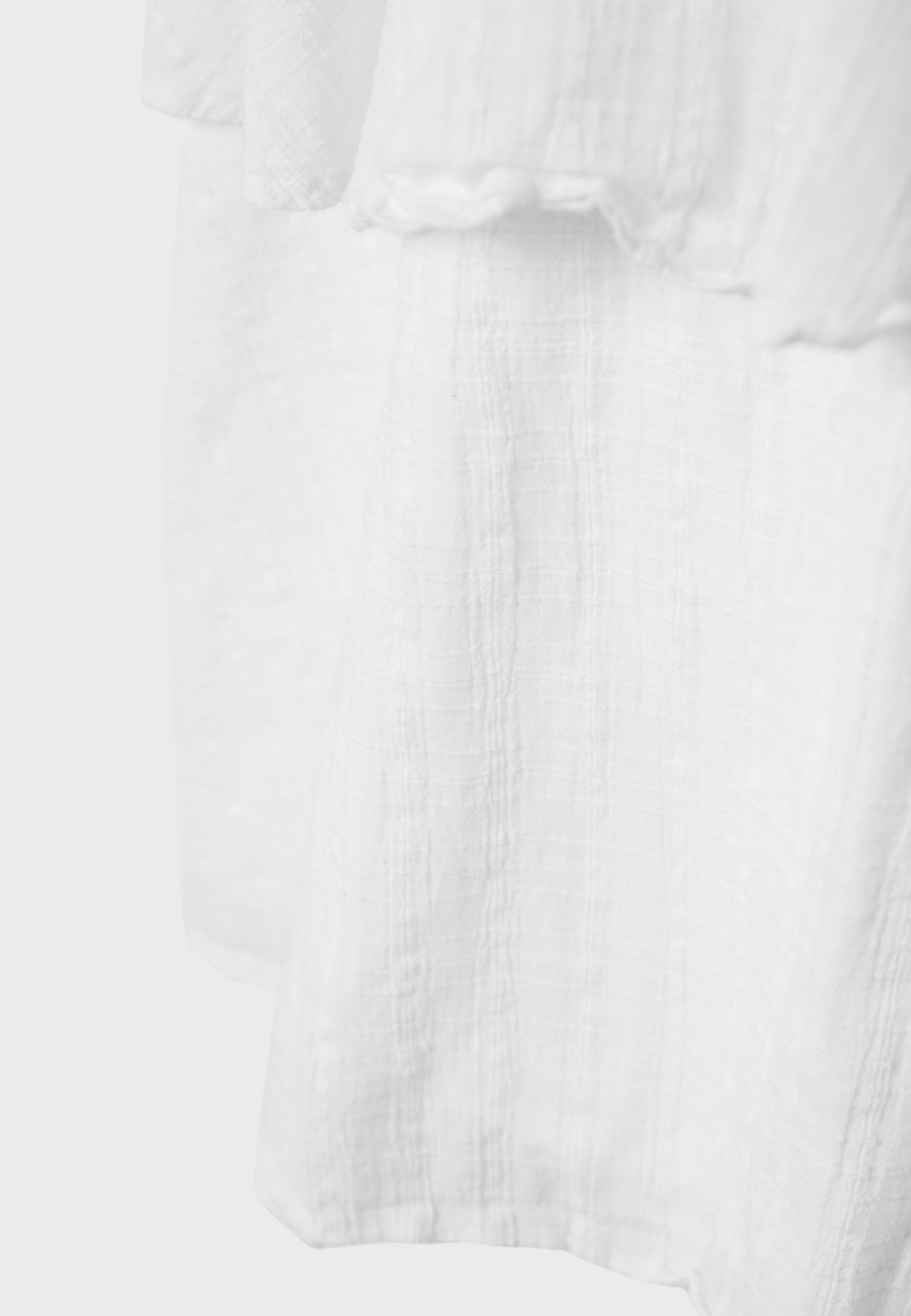 Short ruffled strappy dress — Ecru