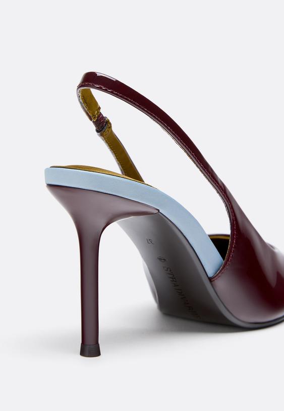escarpins slingback tricolores