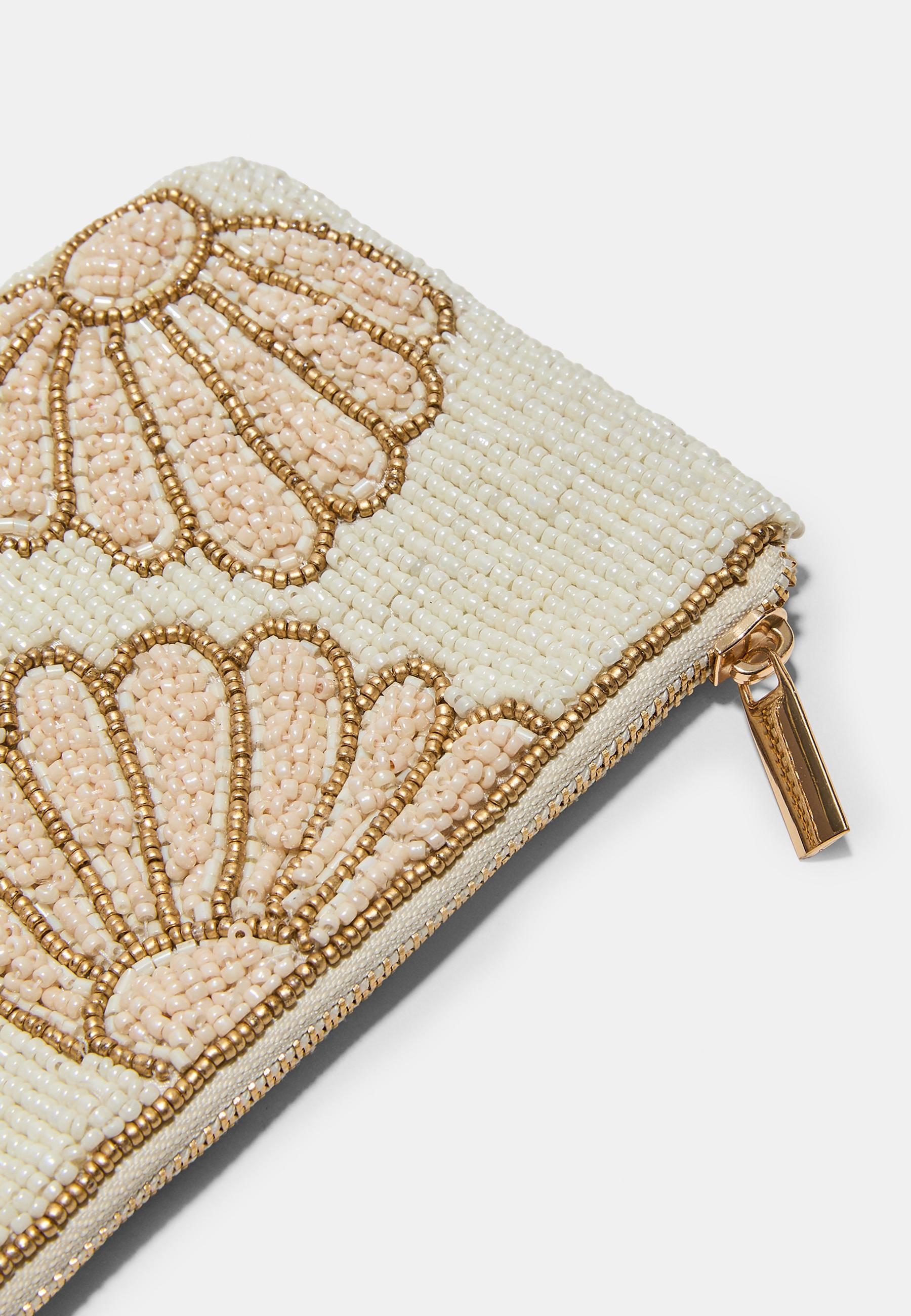 Large beaded purse — Yellow