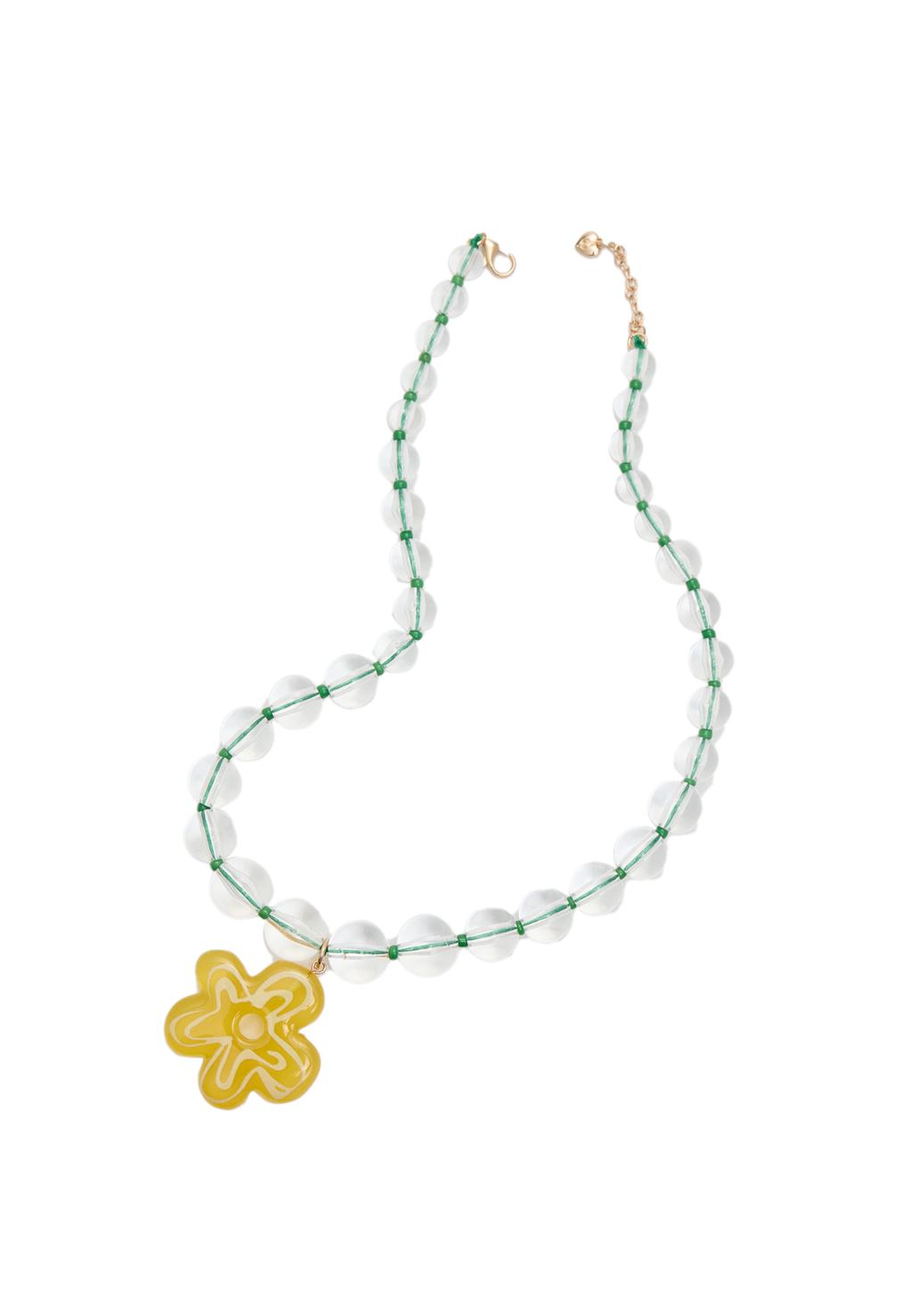Collier sphères charm fleur