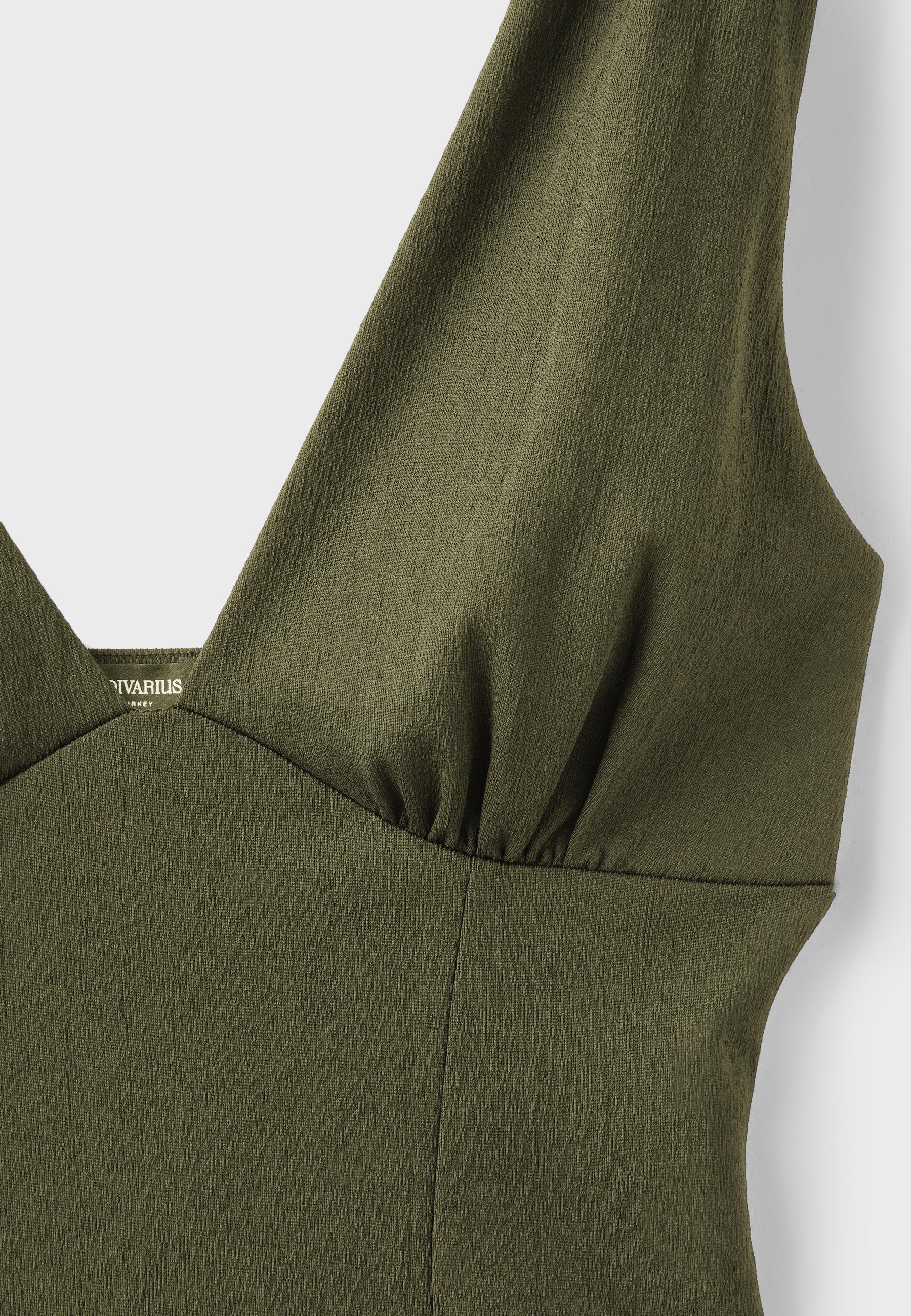 Fitted wide-strap top — Khaki