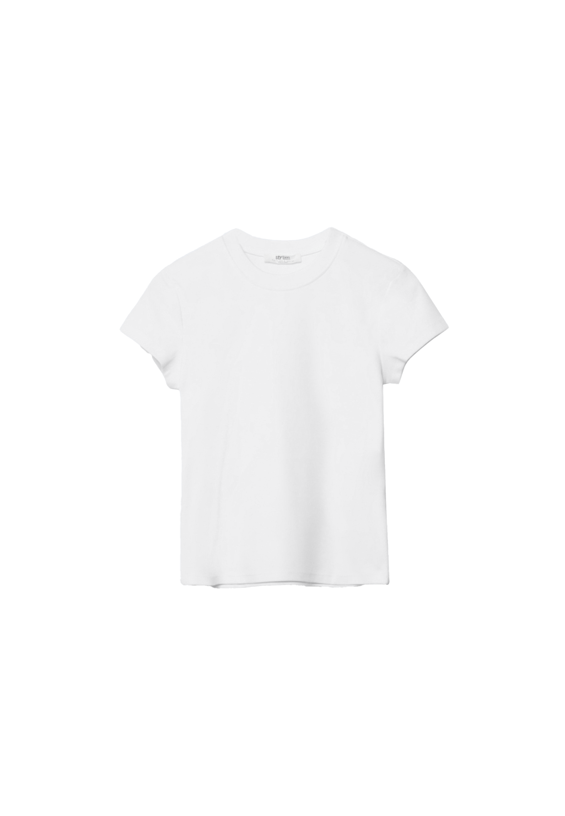 Basic round neck short sleeve T-shirt — White