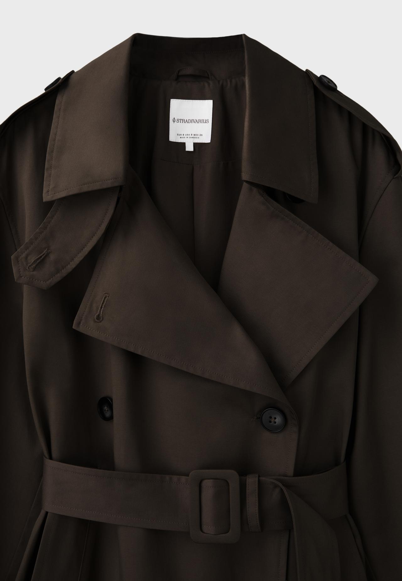 Long basic trench coat — Brown