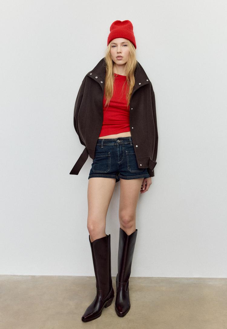 oversized ballonjack van zachte stof