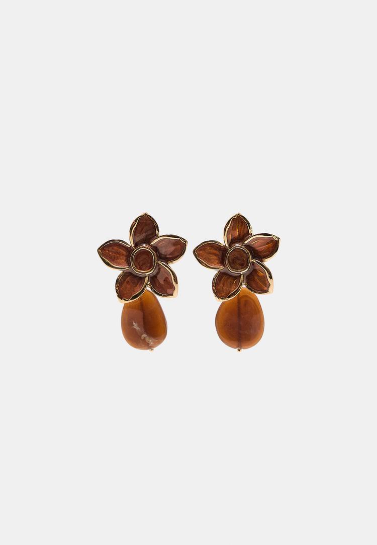 pendiente flor enamel