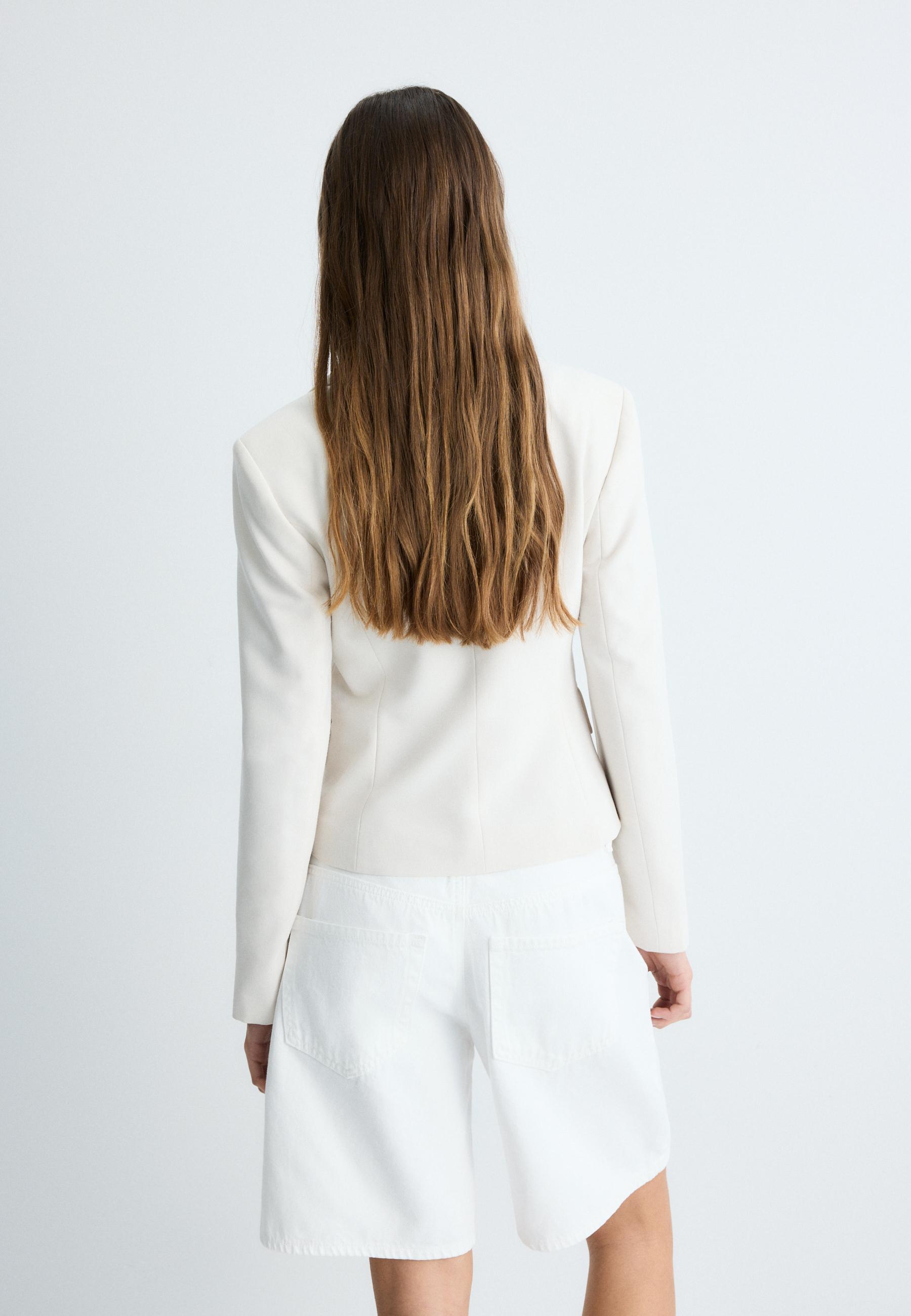 Cropped blazer — Ice
