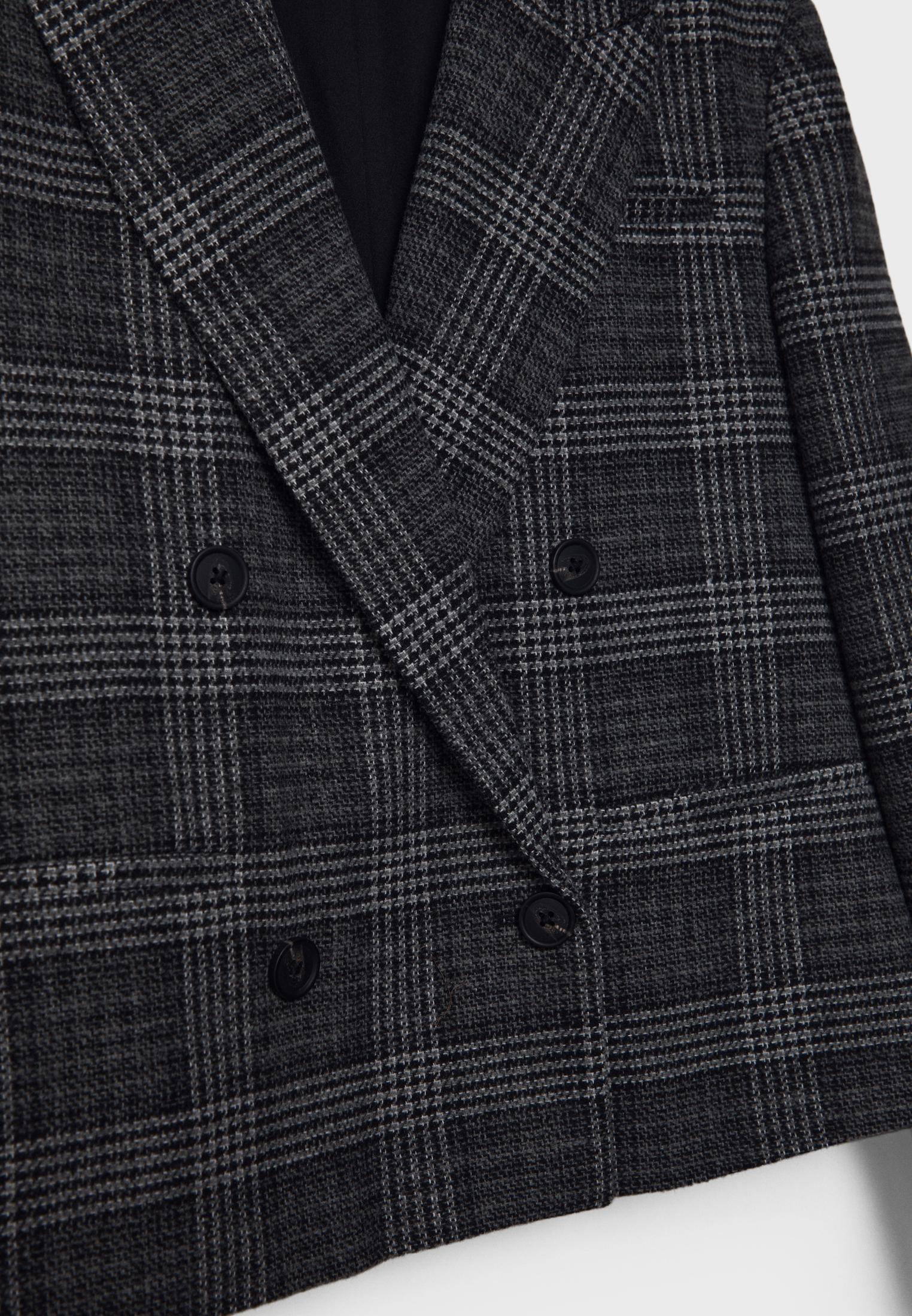 Zara double breasted checked blazer hotsell