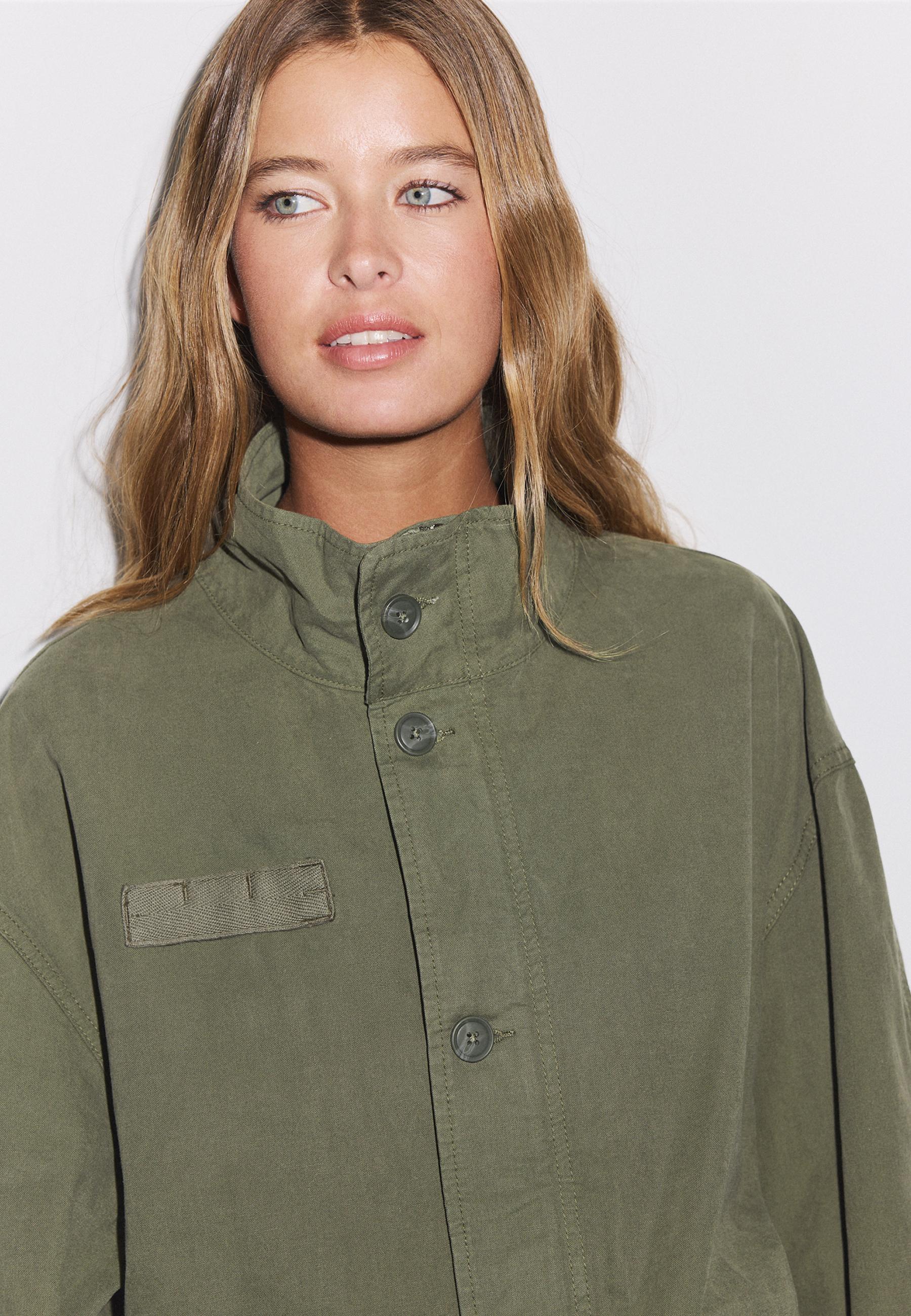 Cropped oversize jacket — Khaki