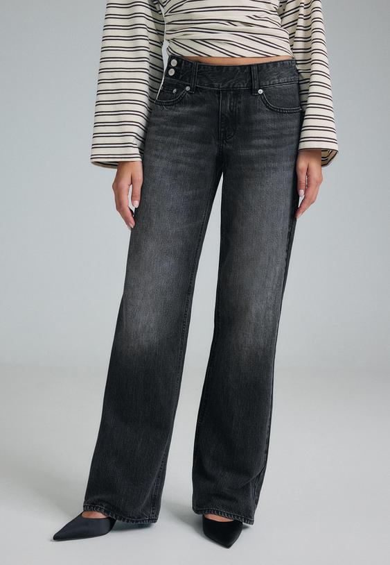 jean droit taille basse ceinture marteau