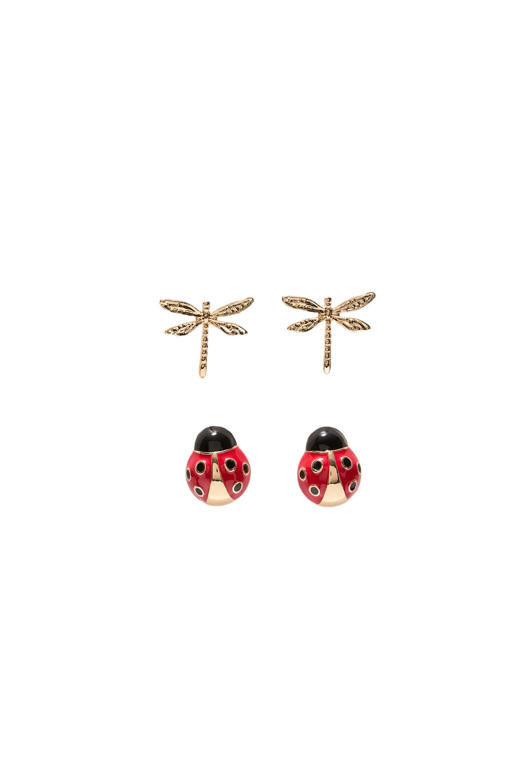 Set of 2 pairs of garden earrings — Gold