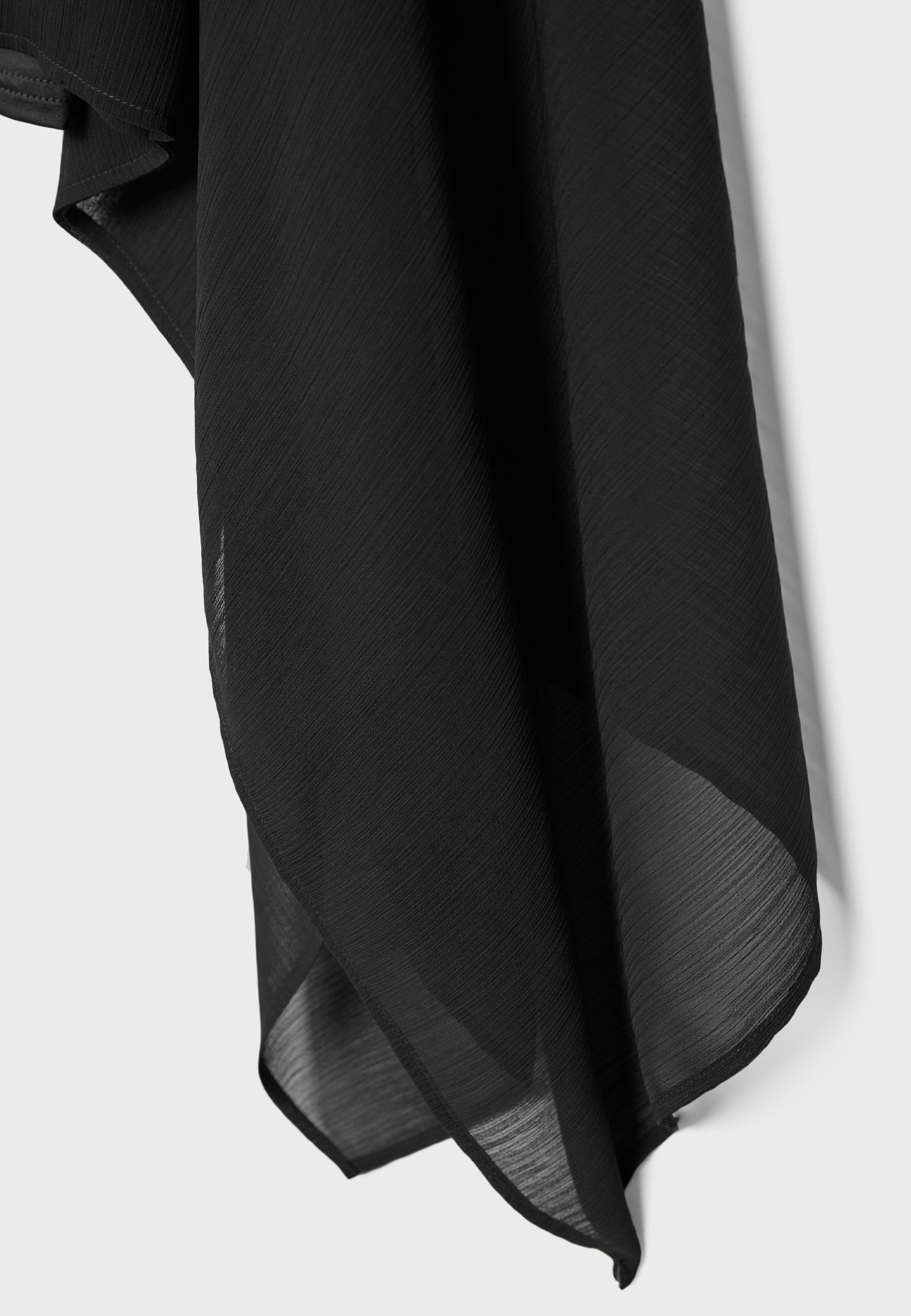 Asymmetric draped top — Black