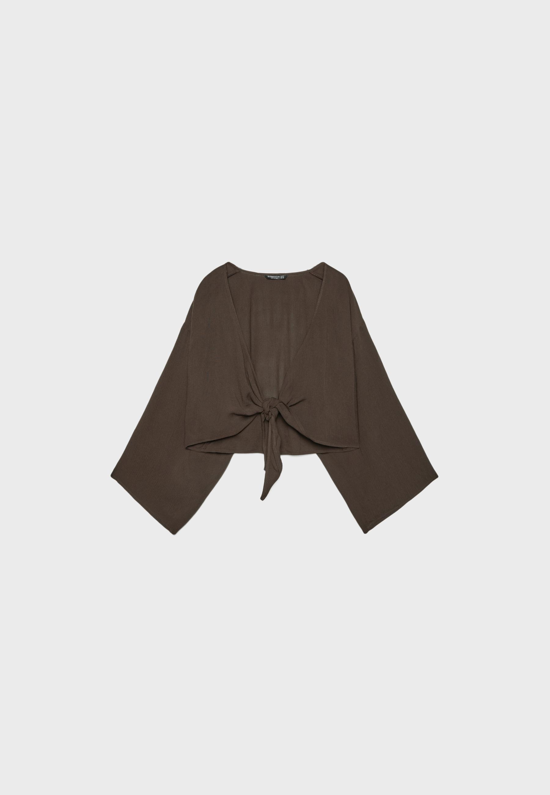 Flowing open blouse — Brown