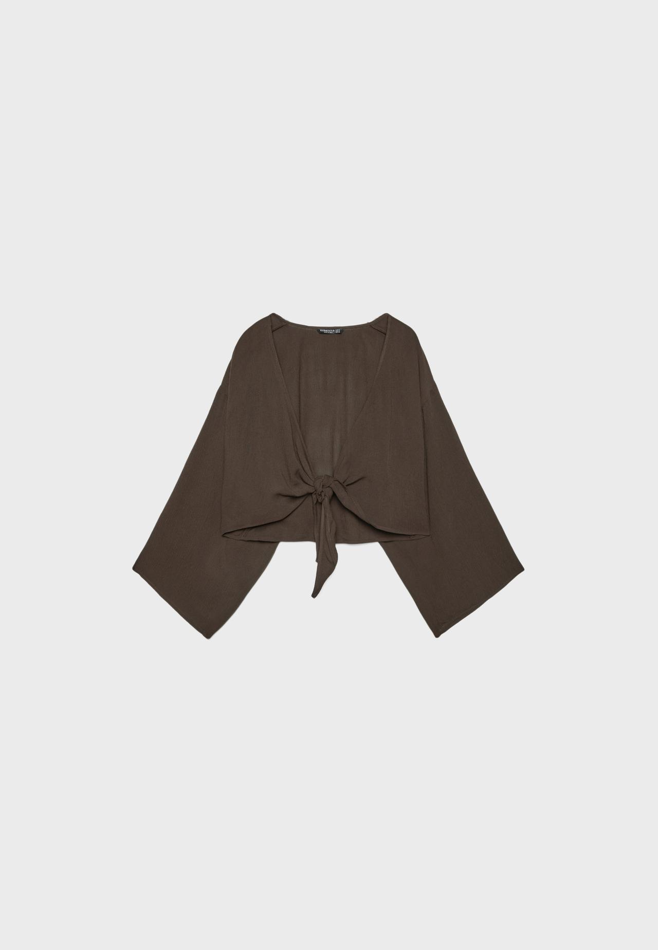 Flowing open blouse — Brown