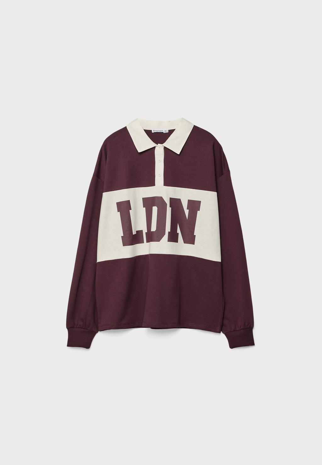 Polo-Sweatshirt mit Print