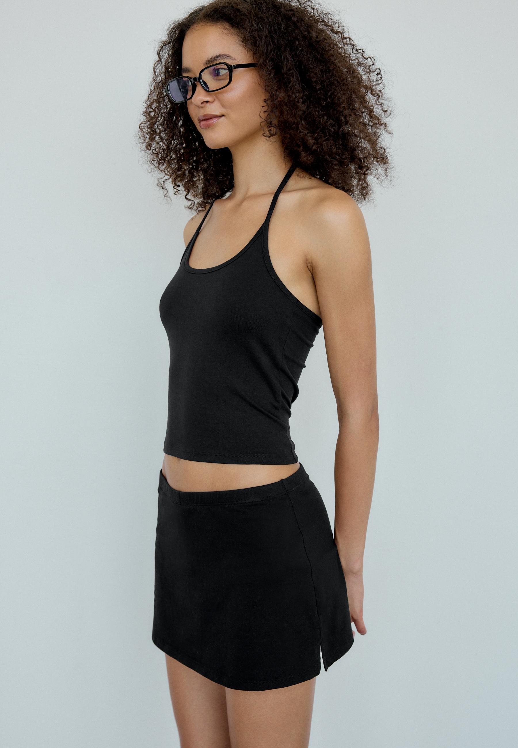 Basic knit skort — Black