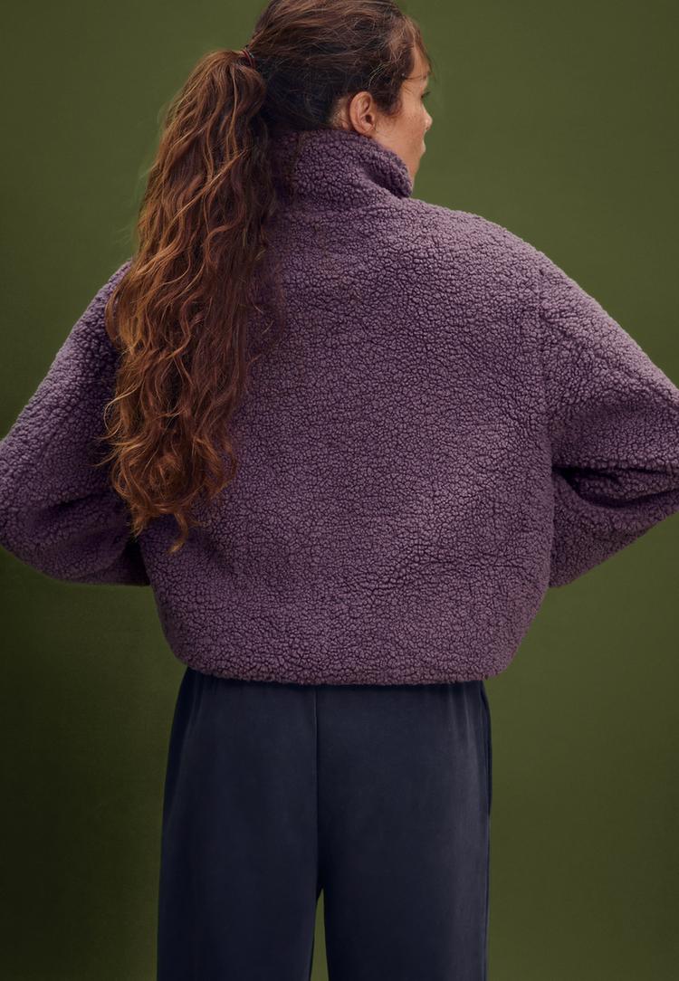 cazadora cremallera efecto borreguillo