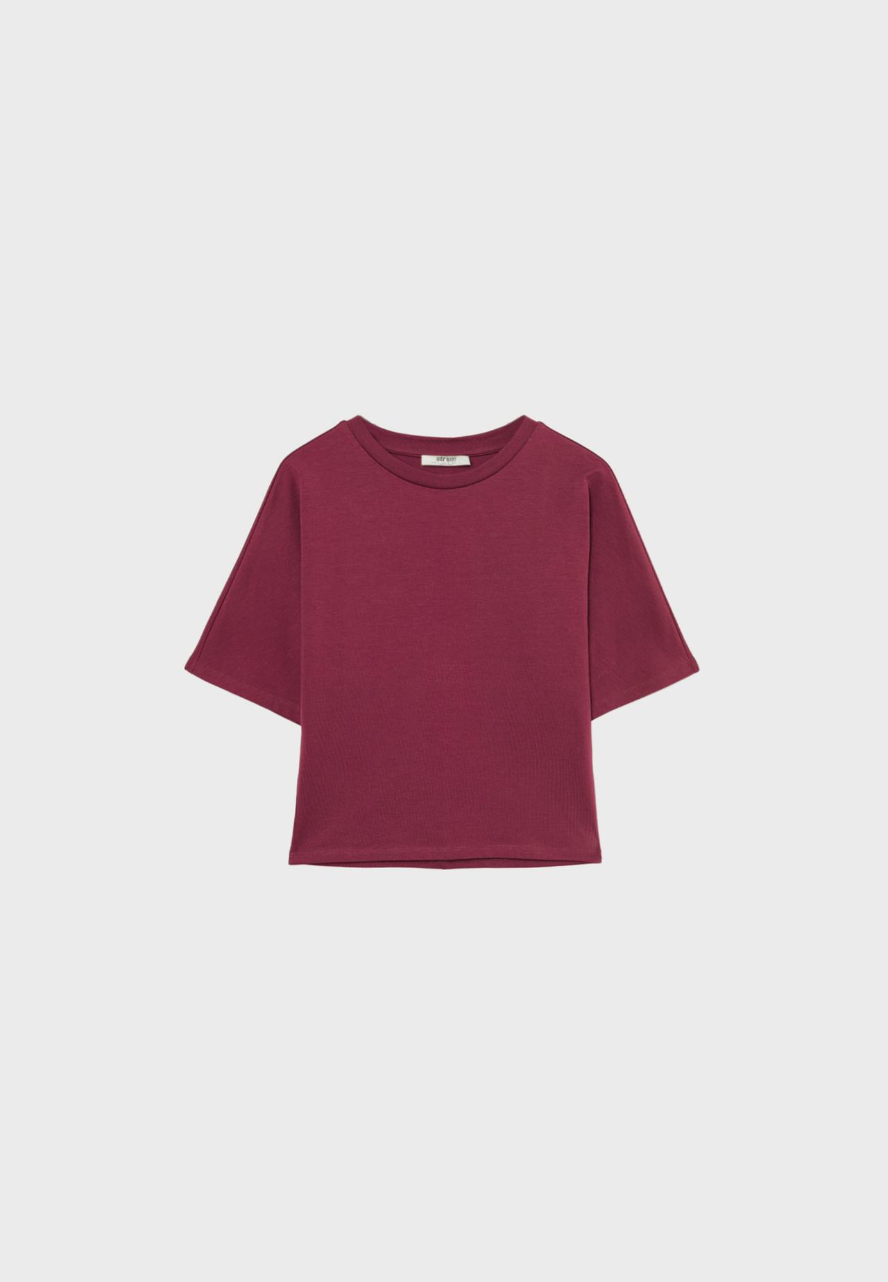 Japanese short sleeve T-shirt — Dark red