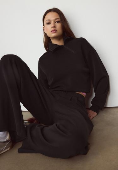 Yumuşak dokulu yan fermuarlı sweatshirt - Görsel 12