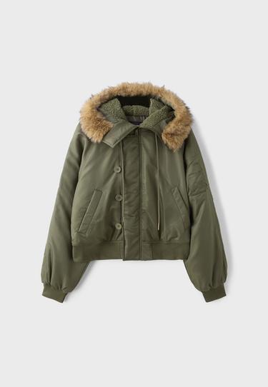 Cropped hooded jacket — Khaki 7