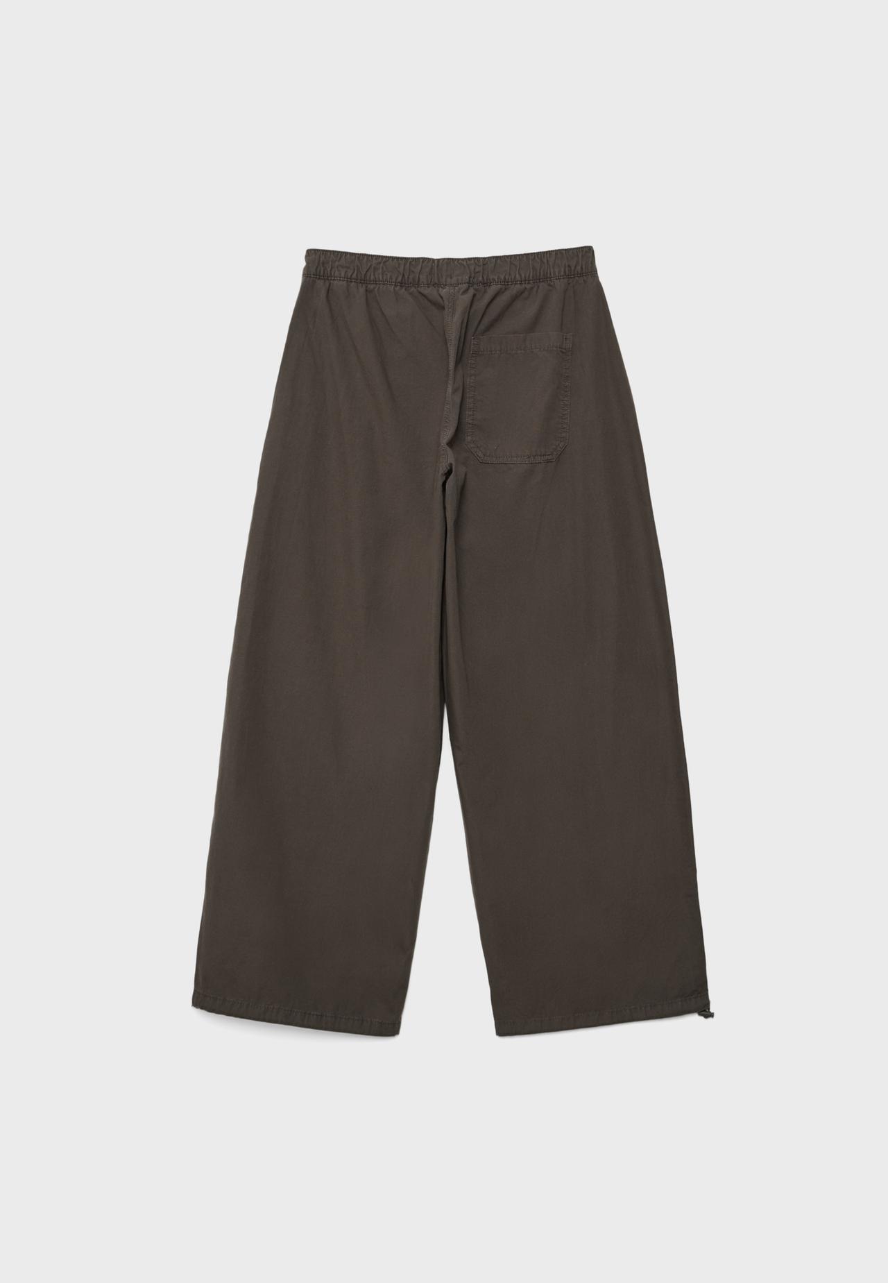 Poplin barrel trousers with stoppers — Brown