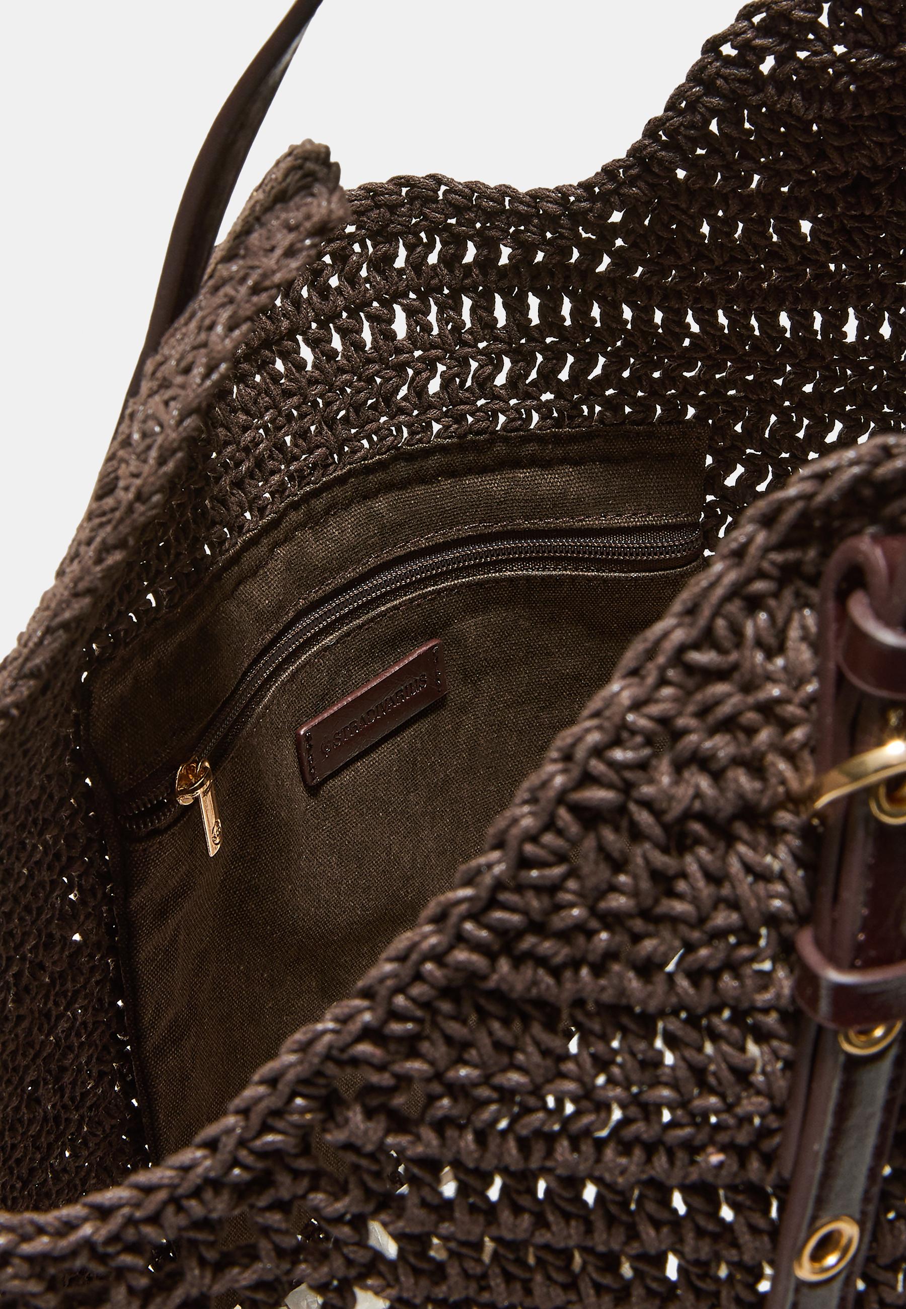 Crochet shoulder bag — Brown
