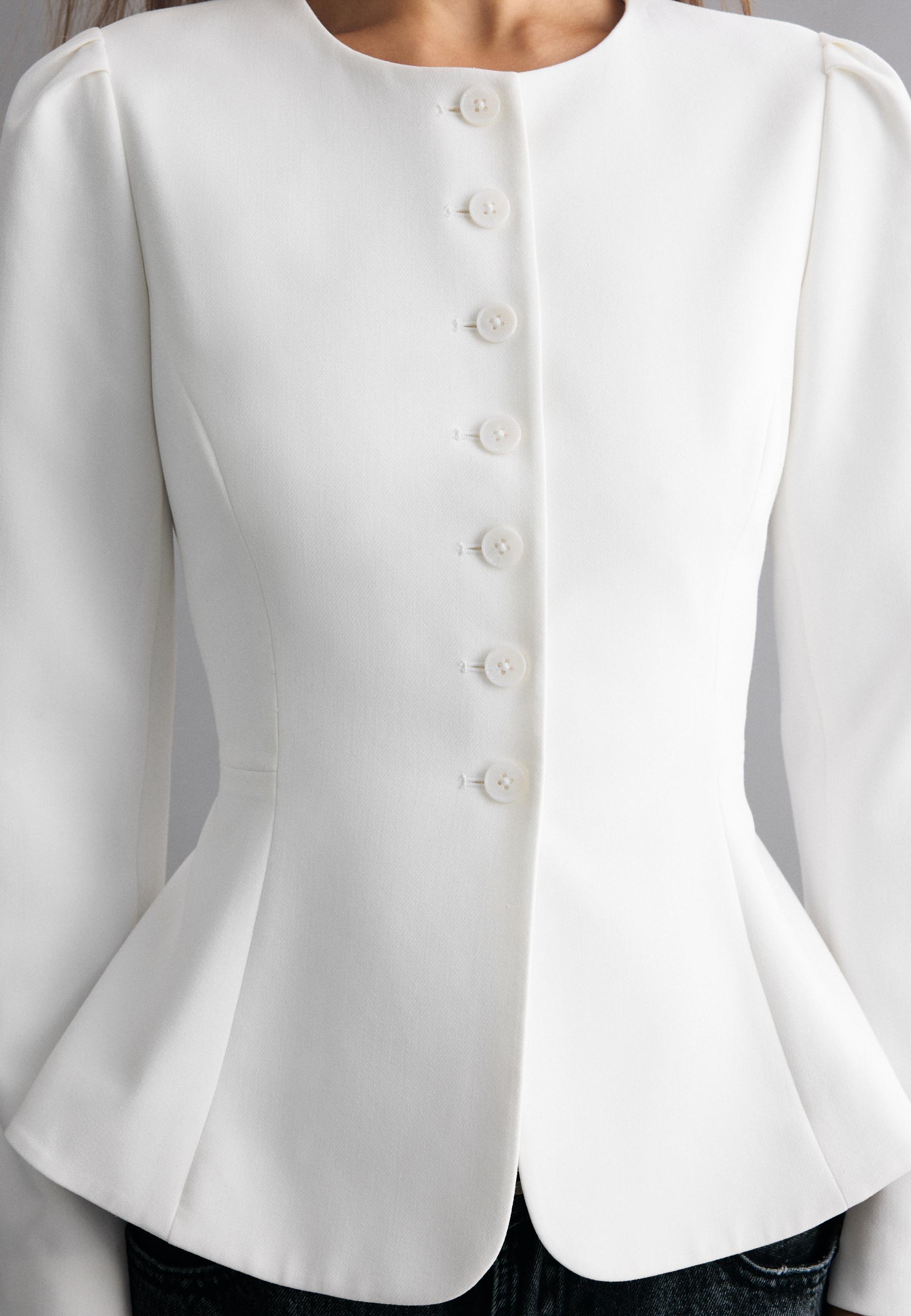 Peplum blazer — Ecru