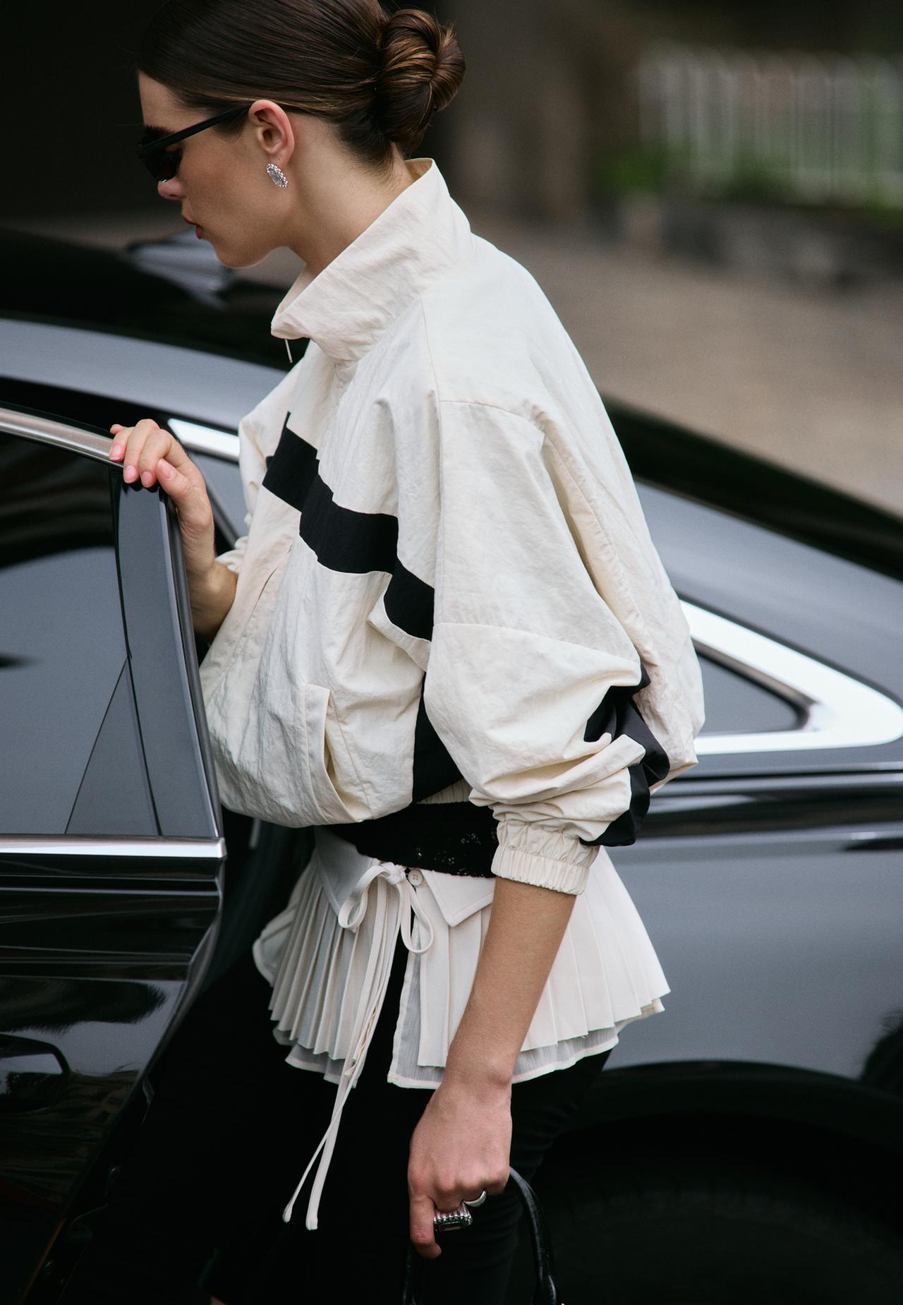Technical windbreaker jacket — Ecru
