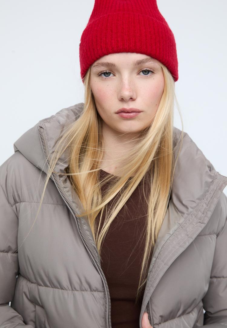 gewatteerde basisjas met capuchon