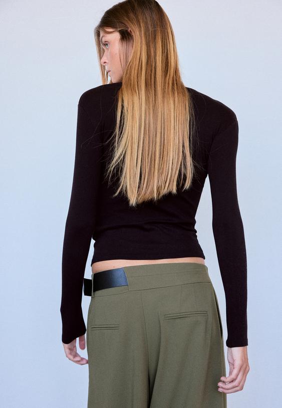Stradivarius Basic, Hosszú Ujjú Póló 0-001 L