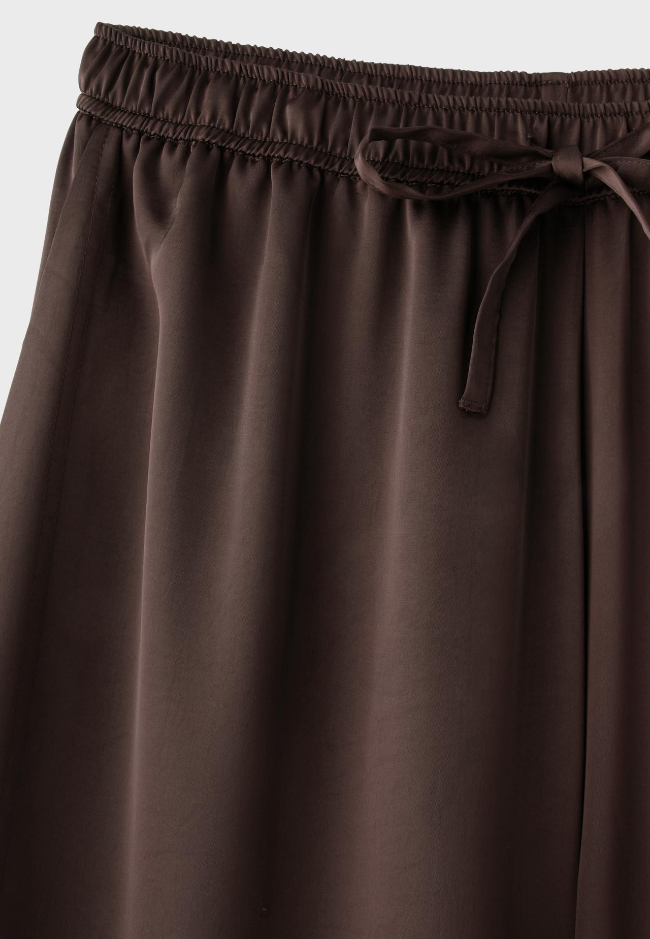 Satin trousers with split — Brown