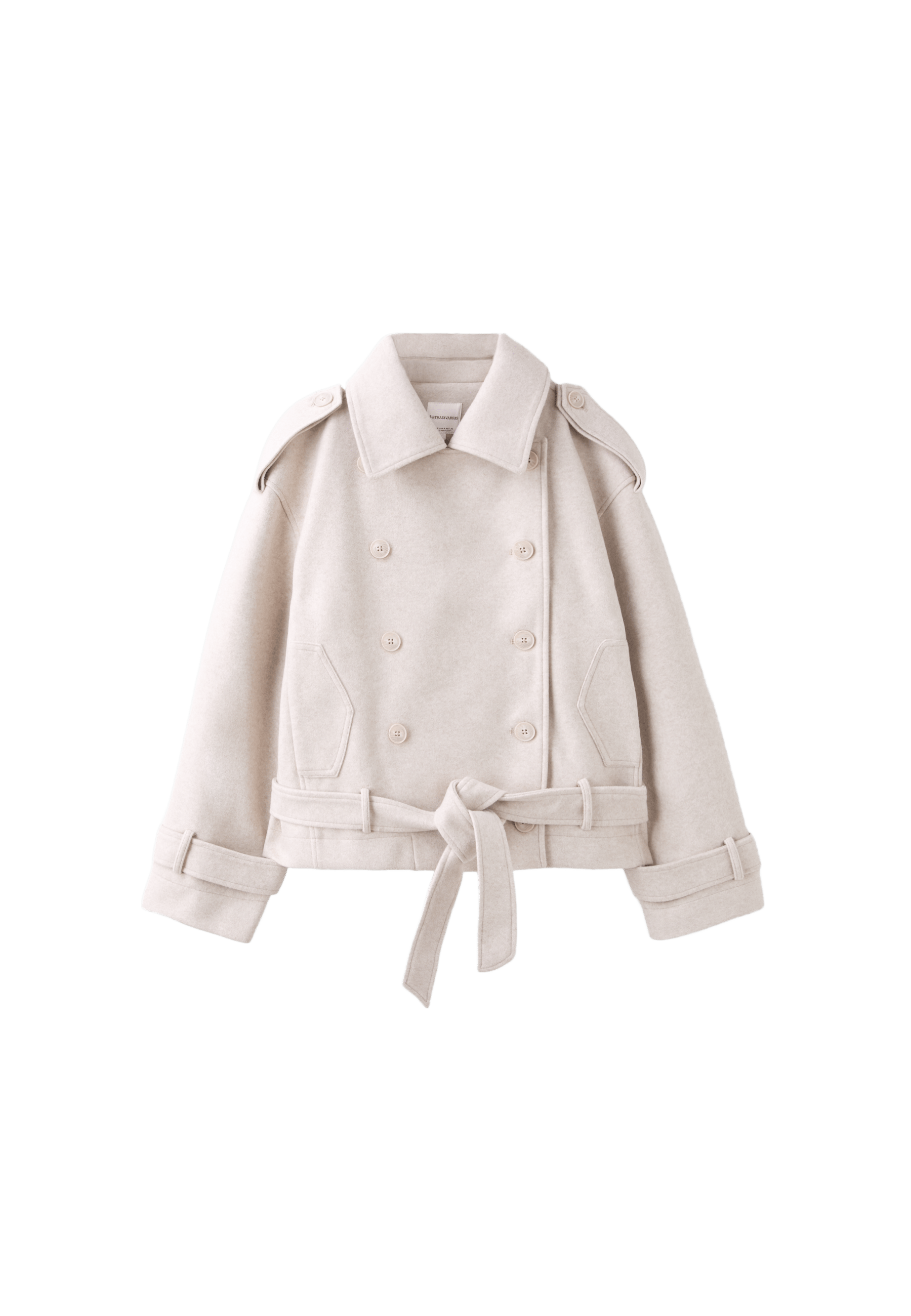 Soft-touch oversize trench coat — Ecru