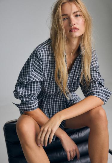Pleated poplin shirt — Black 6