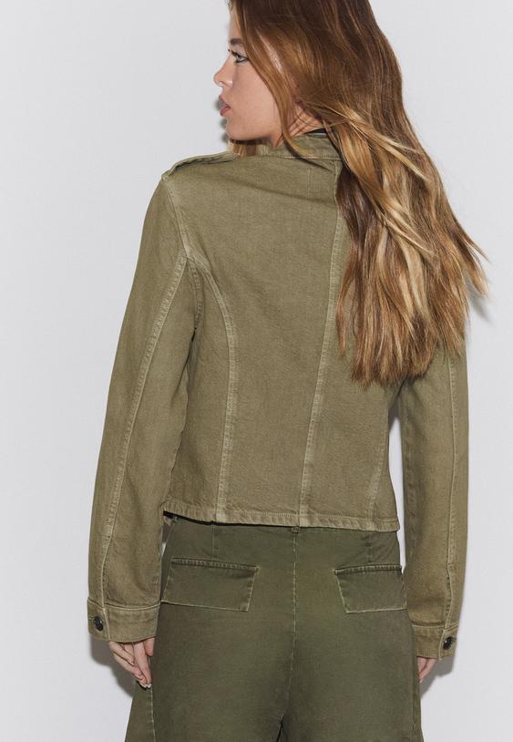 giacca in twill con bottoni