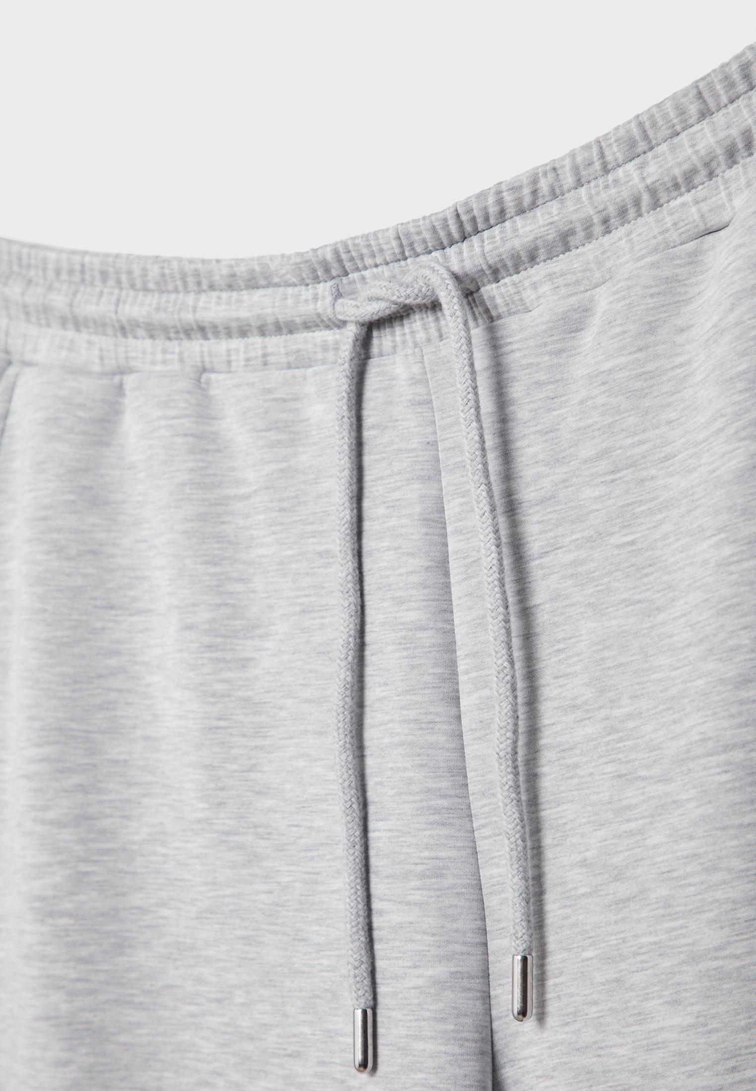 Soft-touch palazzo joggers — Grey melange