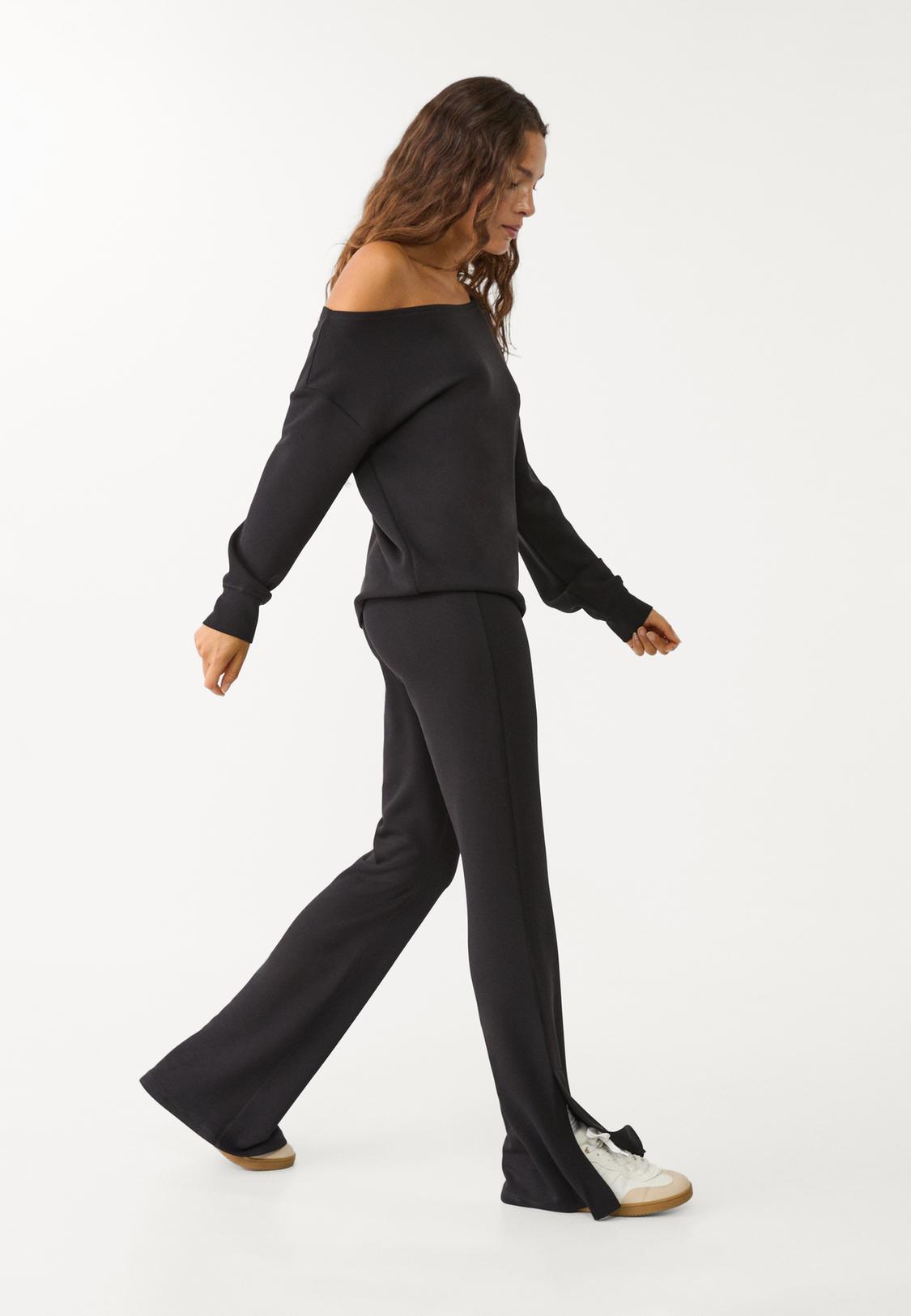 Pantalon évasé Pantalon Noir Flare Femme Pantalon Flare En Tissu Doux