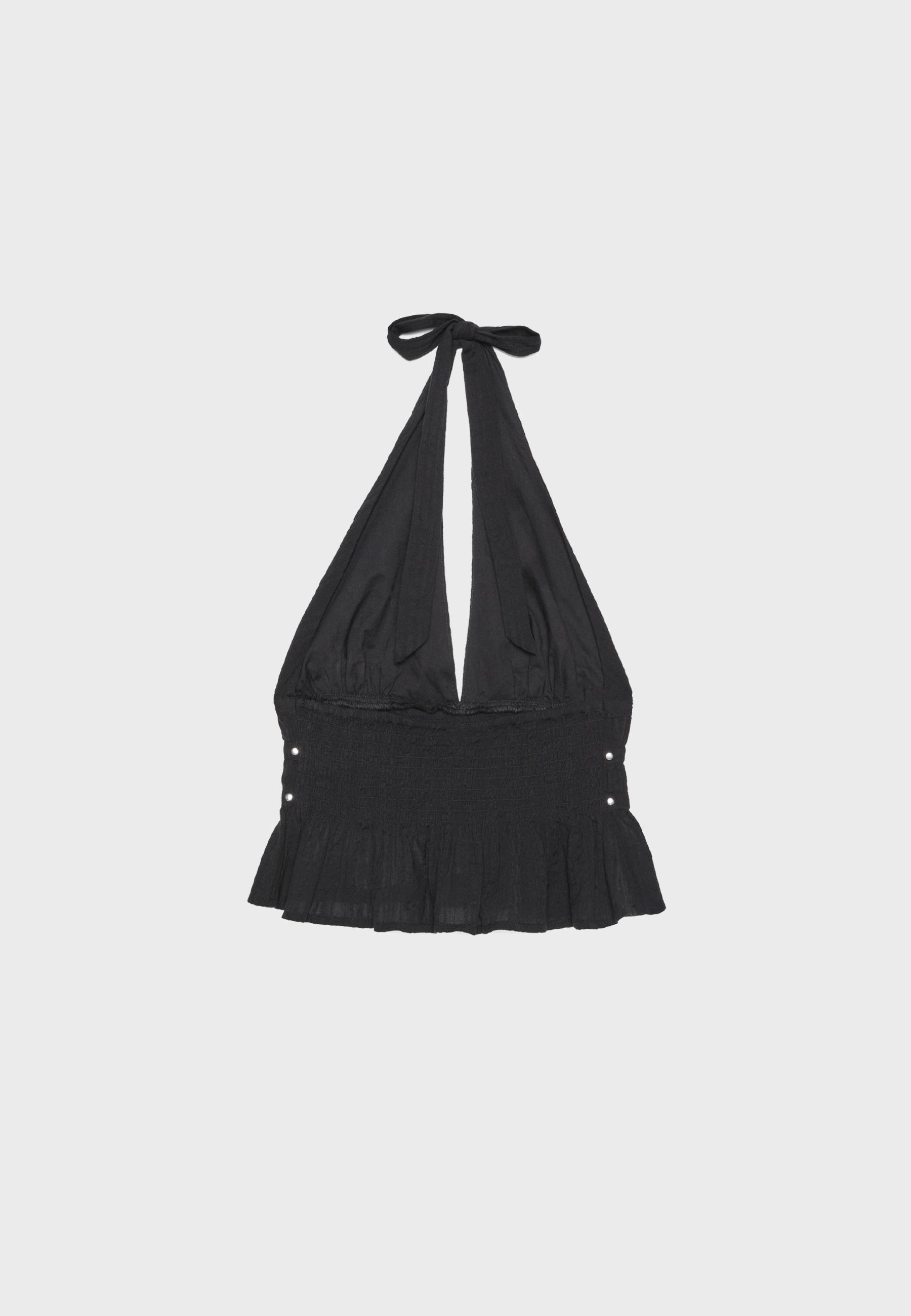 Studded halter top — Black