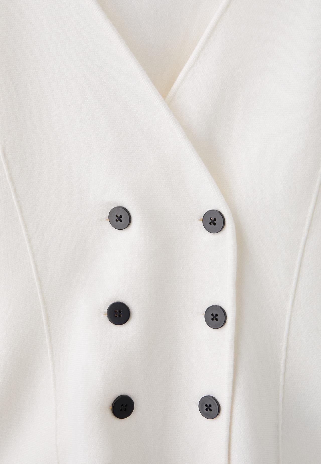 Contrast button knit cardigan — Ecru